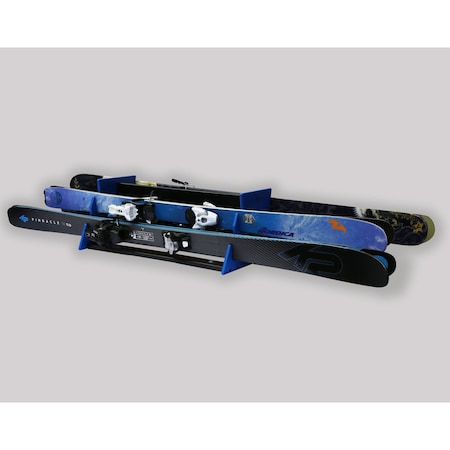 Trapski Quad Wide Stance Snowboard Rack, Holds 4 Snowboards or 4 Pairs of Skis, Blue TRAPSKI4WB-BLU